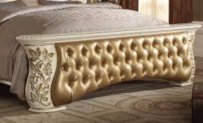 Stunning early 20th century french neoclassical / empire style figural gold gilt and cream painted settee covered in newer silk scalamandre fabric with roped trim and down filled. Royal Rich Gold White King Bedroom Set 5 P Homey Design Hd 8019 Traditional Hd 8019 3 Pcs