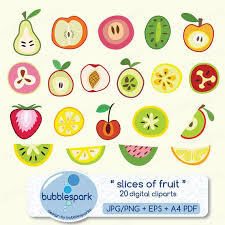 Slices Of Fruit Digital Clip Art Summer By Bubblesparkstore 3 80 Apple Art Print Etched Illustration Fruit Illustration