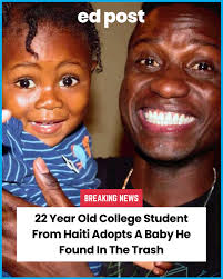 He stumbled upon a tiny, ant-covered heartbeat in a pile of garbage—and  instead of walking away, this 22-year-old Haitian scholar swept that  newborn into his arms, refusing to let a life vanish
