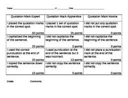 Quotation Marks Rubric Quotations Quotation Marks Rubrics
