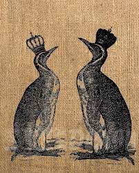King And Queen Penguin Crown Digital Collage Sheet Printable Image Download Transfer Burlap Tote Tea Towels Pillows T Shirts 20 Queen Tattoo Penguin Tattoo Art