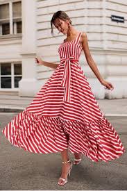 Fashion Striped Summer Dress Red Striped Dress Striped Maxi Dresses Striped Dress Summer