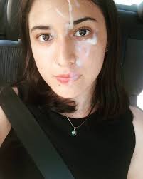 Sexy brunette cum selfie in car - Cum Face GeneratorCum Face Generator
