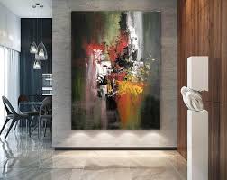 Cherry Blossom Painting Flower Large Vertical Wall Art Cherry Tree Paintings On Canvas Original Bedroom Wall Decor In 2020 Vertical Wall Art Abstract Canvas Art Canvas Painting