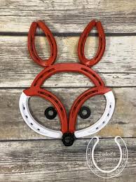 Excited To Share This Item From My Etsy Shop Horseshoe Fox Face Horseshoe Art Horseshoe Decor Wildlife Unique Gift Welding Art Metal Tree Wall Art Metal Tree
