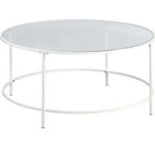 Gray glass top oval coffee table with wood shelf. White Round Glass Top Coffee Table Z F Bonzer Handicrafts Id 22462015588