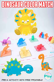 Learning the colours is an essential step in kids' education, not to mention how fun can it be. Dinosaur Activities For Kids Dinosaur Color Match Craft Play Learn