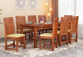 This means they come in a wide array of sizes including 4, 6 and 8 seater to to cater to various sized families. Buy Adolph 8 Seater Dining Set Honey Finish Online In India Wooden Street