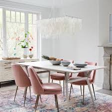 Mid Century Expandable Dining Table Pebble In 2020 Mid Century Upholstered Dining Chair Expandable Dining Table Upholstered Dining Chairs