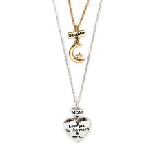 Claire S Mother Daughter To The Moon Back Pendant Necklaces Daughter Necklace Fashion Jewelry Jewelry