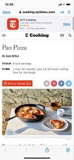 Nyt Pan Pizza In 2021 Nyt Cooking Pan Pizza Cooking