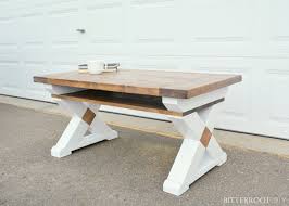 Detailed diy plans showing exactly how to build a beautiful coffee table with angled legs for under $30! X Leg Coffee Table With Shelf Igbc 5 With Rogue Engineer