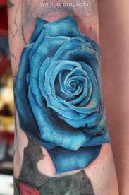 Realistic Blue Rose Tattoo By Mirek Vel Stotker In Flowers By Stotker Tattoo Rose Tattoos Blue Rose Tattoos Trendy Tattoos