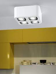 eglo lighting toreno led white 4 lamp surface mounted spot light keuken