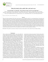 Pindang sendiri adalah proses penggaraman pada ikan yang kemudian dilanjutkan dengan perebusan. Pdf Make The Deadly Yellow Puffer Fish A Safe Food To Eat