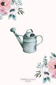 Watercolour Floral Watering Cans High Quality Clipart Png Etsy Flower Invitation Floral Watercolor Flower Wedding Invitation