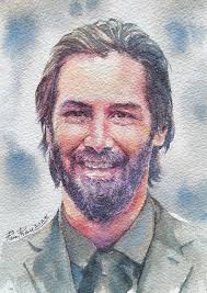 Portrait​ painting watercolor​ on​ paper 14x19 cm.