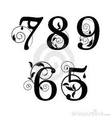Floral Font Numbers From 5till 9 Numbers Font Fancy Numbers Fonts Floral Font