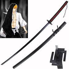 We offer both real katana & katana toys. Anime Sword Cosplay Props Real Metal Samurai Katana Steel Blade 1 1 From Bleach In Stock Swords Aliexpress