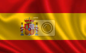 The national flag of spain has a horizontal rectangular design with a triband of two colors; Spanische Flagge Spanien Flagge Flagge Von Spanien Spanien Fototapete Fototapeten Emblem Spanisch Zustand Myloview De