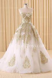 If you need rush service, please contact us prior to placing your order. Vintage Swwetheart Gold Lace Ball Gown Wedding Dress White Tulle Latest Formal Long Bridal Gowns Wisebridal Com