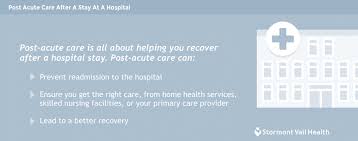 Depending on the intensity of care the patient requires, treatment may include a stay in a facility, ongoing outpatient therapy, or care provided at home. Post Acute Care Caregiver In Home Home Care Live In Services Agency Post Surgery Home Care After Surgery Care