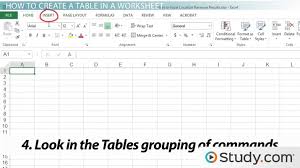 How To Create A Table In An Excel Worksheet