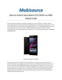 Turn on the xperia device. How To Unlock Sony Xperia Z1s C6916 Via Imei Unlock Code