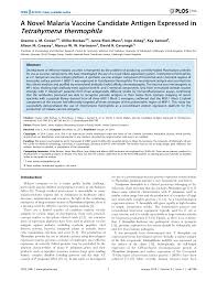 Please specify , if required. Http Www Cilian De Wp Content Uploads 2014 02 A Novel Malaria Vaccine Candidate Antigen Expressed In Tetrahymena Pdf
