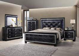 Depending on to the age of your children should you choose one of our modern bedroom sets with clean lines and metal accents? Soflex Tinley Black Diamond Tufted Queen Bedroom Set 3pcs W Led Light Traditional Soflex Tinley Q Set 3