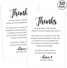 Personalize our custom thank you card templates with a photo from the happy couple today. Amazon Com 50 Wedding Thank You Place Setting Cards For The Bride And Groom Perfect For Bridal Shower Or Wedding Print To Add To Your Table Centerpieces And Wedding Decorations Health Personal
