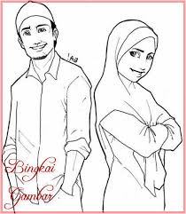 Mewarnai gambar mewarnai gambar gadis cantik berhijab via mewarnaigambarsketsa.blogspot.com. Top Gambar Berpasangan Paling Seru