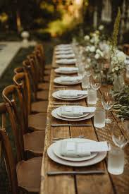 Blush And Grey Wedding Table With Long Wooden Tables And Garland Long Table Wedding Rustic Wedding Table Wedding Table Themes