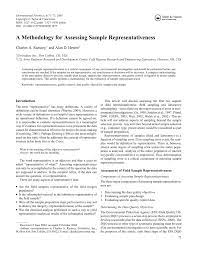 When one takes advantage of several free sample term papers on research methodology, he will be able to construct an original structure of the paper and analyze the topic in a good specific way. Pdf A Methodology For Assessing Sample Representativeness