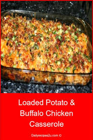 Loaded Potato Buffalo Chicken Casserole Tagliche Rezepte Buffalo Casserol Potatoe Casserole Recipes Chicken Recipes Casserole Buffalo Chicken Casserole