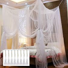 You may need different quantities depending on the size of your bed. Twinkle Star 4 Corner Post Bed Canopy Elegant Curtain Net For Full Queen King Size Bed White Buy Online In Aruba At Aruba Desertcart Com Productid 205562858