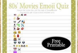 Check out these trivia questions for kids (with answers) and then start some games with your little ones. Free Printable 80s Movies Emoji Quiz
