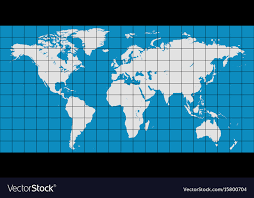 World Grid Square Map Pdf World Map With Coordinate Grid Royalty Free Vector Image