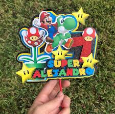 Mario Bros Cake Topper Super Mario Cake Topper Mario And Etsy Mario Bros Cake Mario Cake Cake Banner Topper