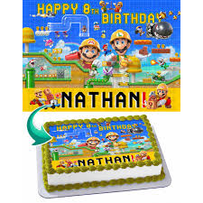 Super mario is an iconic game that dates back as far as 1985. Mario Maker 2 Edible Cake Topper
