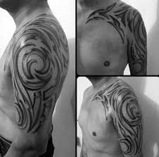 Ancient masters of tattoo art prayed for a long time before each inking of the body. 75 Half Sleeve Tribal Tattoos For Men Masculine Design Ideas