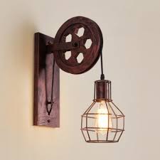 Single Light Wire Cage Wall Sconce Foyer Hallway Industrial Metal Sconce Light In Rust Takeluckhome Com
