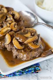 A mushroom sauce for steak. Hamburger Steaks With Mushroom Gravy Dinners Dishes And Desserts