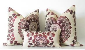 Decorative Pillow Cover 20x20 Tan Burgundy Plum Suzani Suzani Throw Pillow 50 00 Via 20x20 Pillow Covers Decorative Pillow Covers Purple Decor
