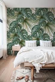 Monstera Blatt Tapeten Abnehmbarer Monstera Tapete Etsy Stoff Stoffe Baumwolle Jersey Stoff Seide Markis In 2020 Jungle Wall Decor Boho Bedroom Decor Room Decor