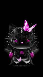 Goth Kitty Hello Kitty Live Wallpaper Hello Kitty Pictures Cat Art