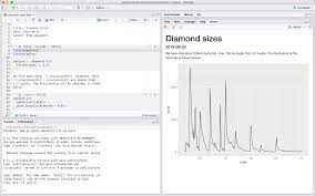 Knitr will run each chunk of r code in the document and append the results of the code to the document next to the code chunk. 27 R Markdown R For Data Science