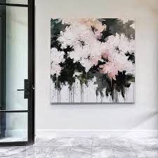 Midnight In The Garden 60x55 Contemporaryart Modernart Garden Abstract Abstractar Abstract Flower Painting Flower Painting Canvas Contemporary Art Canvas