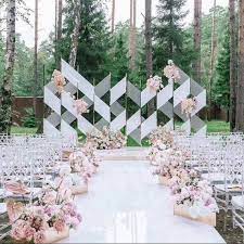 White Mirrored Reflection Aisle Runner Engagement Decorations Church Wedding Items Indoor Outdoor Decoration Ideas Party Prom Runner Outdoor Wedding Decorations Wedding Aisle Decorations Wedding Arch