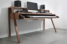 A Sutio Desk I Ve Designed For My Own Home Studio Produced In Garapeira Wood In Florianopolis X2f Br By Home Studio Desk Home Studio Music Home Studio Setup